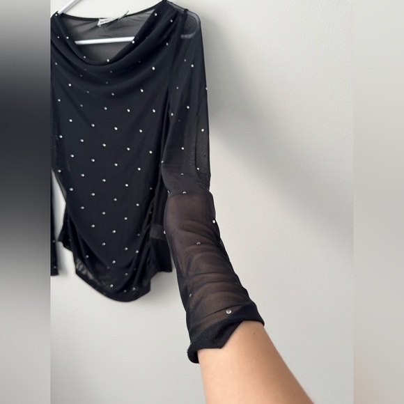 Rebecca Minkoff Tops - Rebbeca Minkoff Black Blouse Semi-Transparent Size S NWOT